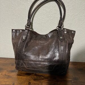 Beautiful Frye Dark Brown Leather Tote bag